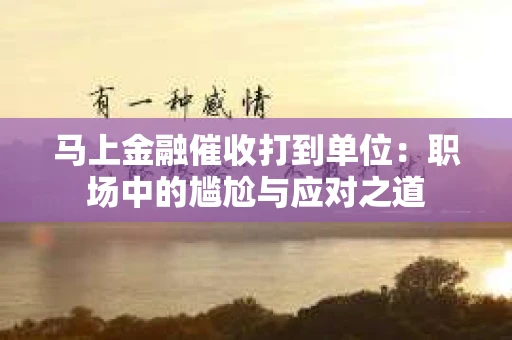 马上金融催收打到单位：职场中的尴尬与应对之道