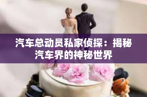 汽车总动员私家侦探：揭秘汽车界的神秘世界