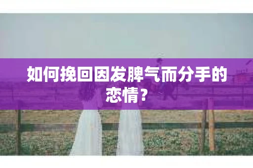 如何挽回因发脾气而分手的恋情？