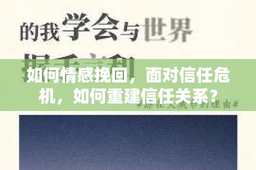 如何情感挽回，面对信任危机，如何重建信任关系？