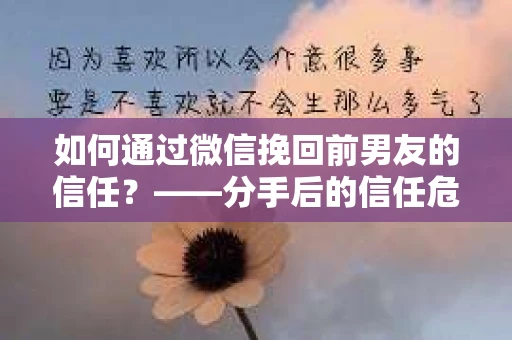 如何通过微信挽回前男友的信任？——分手后的信任危机解决方案